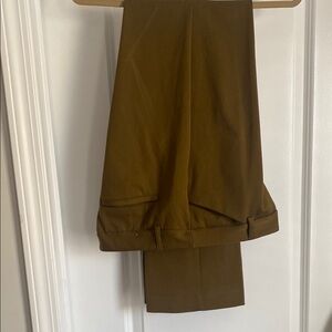 Express Barely Boot Low Rise Green/Brown Pants; 12L
